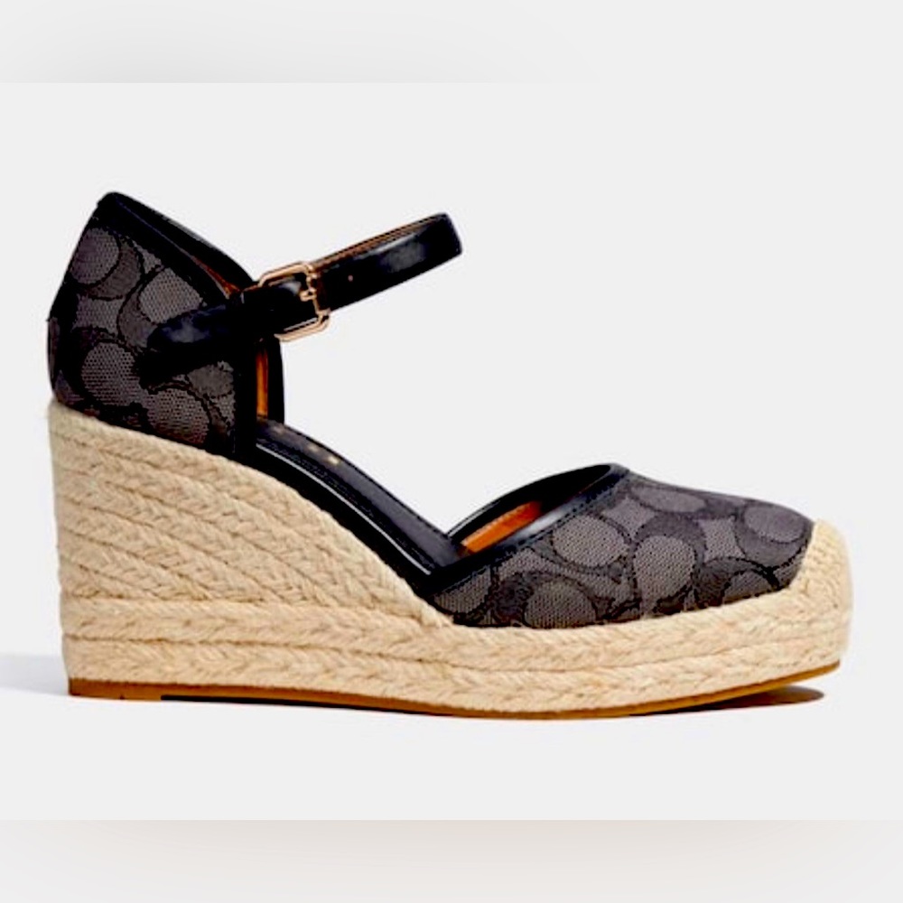 BRAND NEW COACH JACQUARD HEELS-NEVER WORN